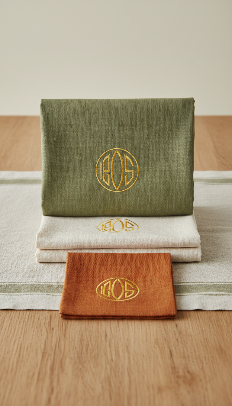 Lot de serviettes en lin monogrammées